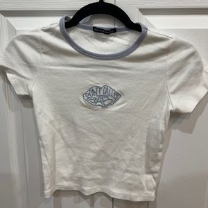 Brandy melville crop top baby tee “don’t call me baby”